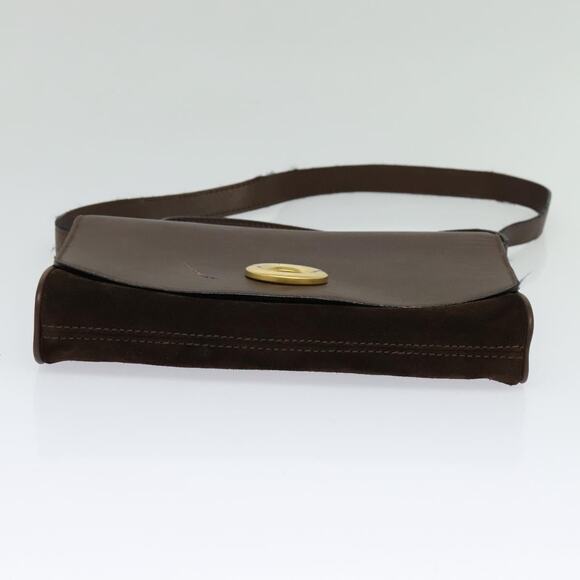 CELINE Shoulder Bag Suede Brown Gold - Picture 9 of 12